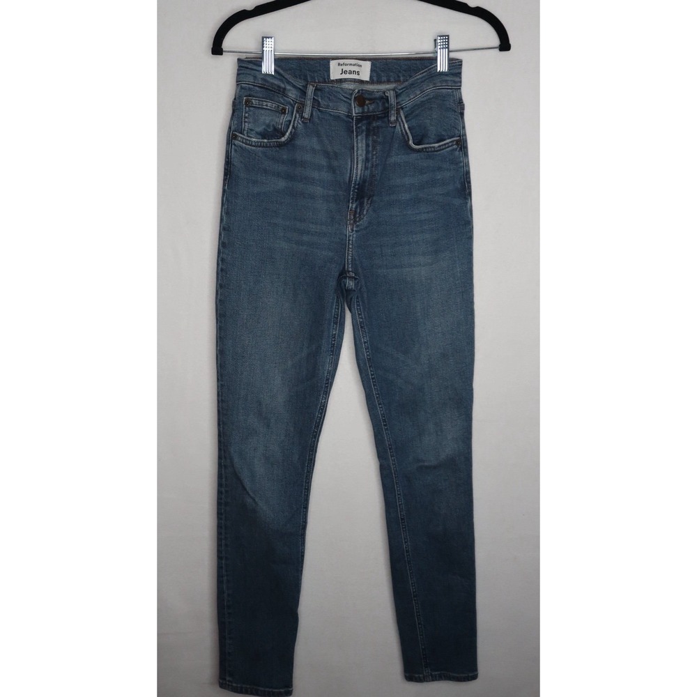 Reformation Jeans Womens 26 Blue High Rise Skinny Tencel Stretch Denim